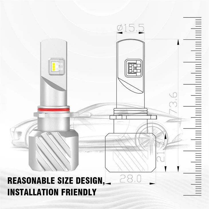 Fanless LED Headlight V20 5000LM H4 P13 PSX24 PSX26 5202 Car LED Bulb